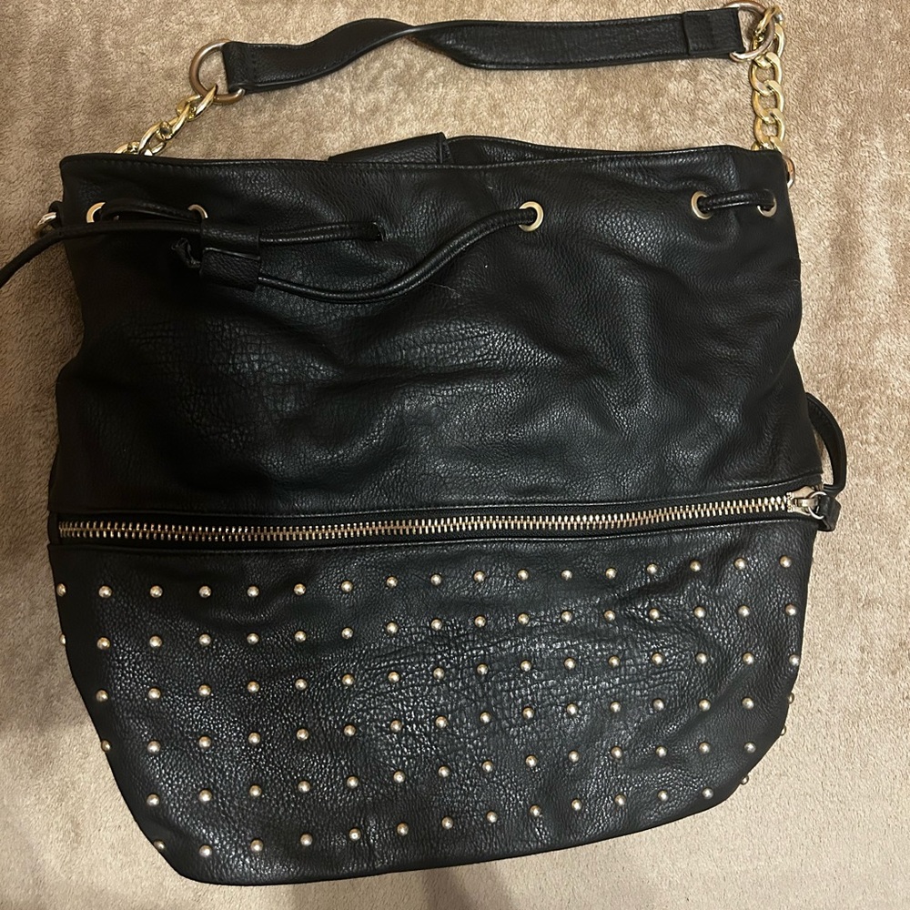 ‘Black River’ Black Studded Purse